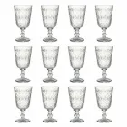 Transparente verzierte Glasweingläser 12 Designbecher - Marokkobisch Viadurini