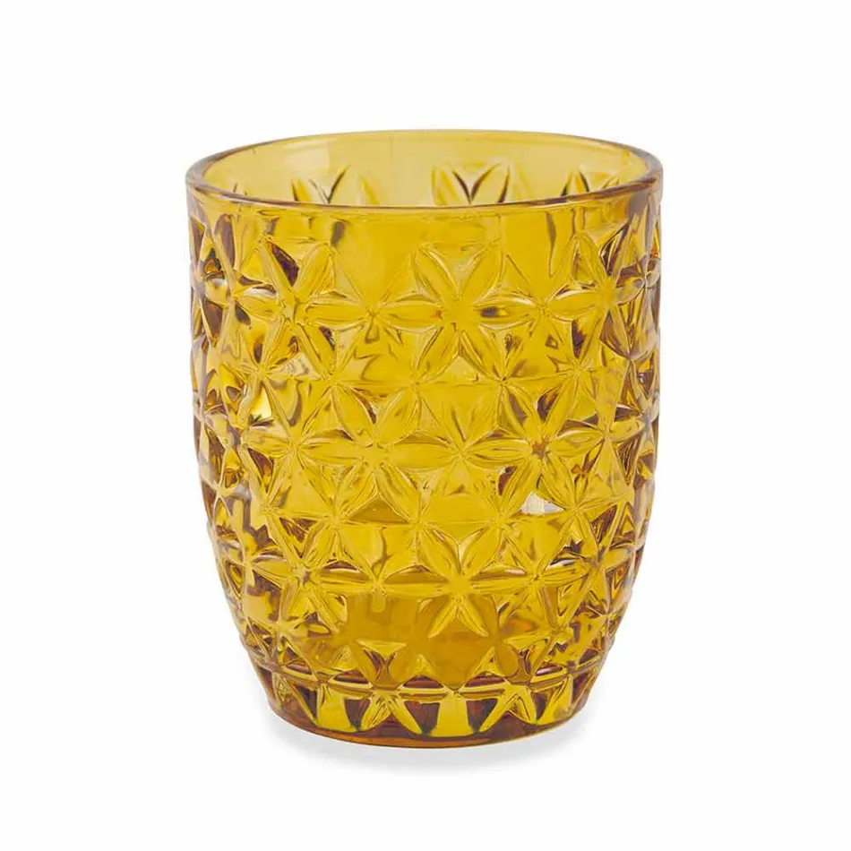 Moderne farbige Glas dekorierte Gläser, die Wasser 6 Stücke dienen - mischen Viadurini