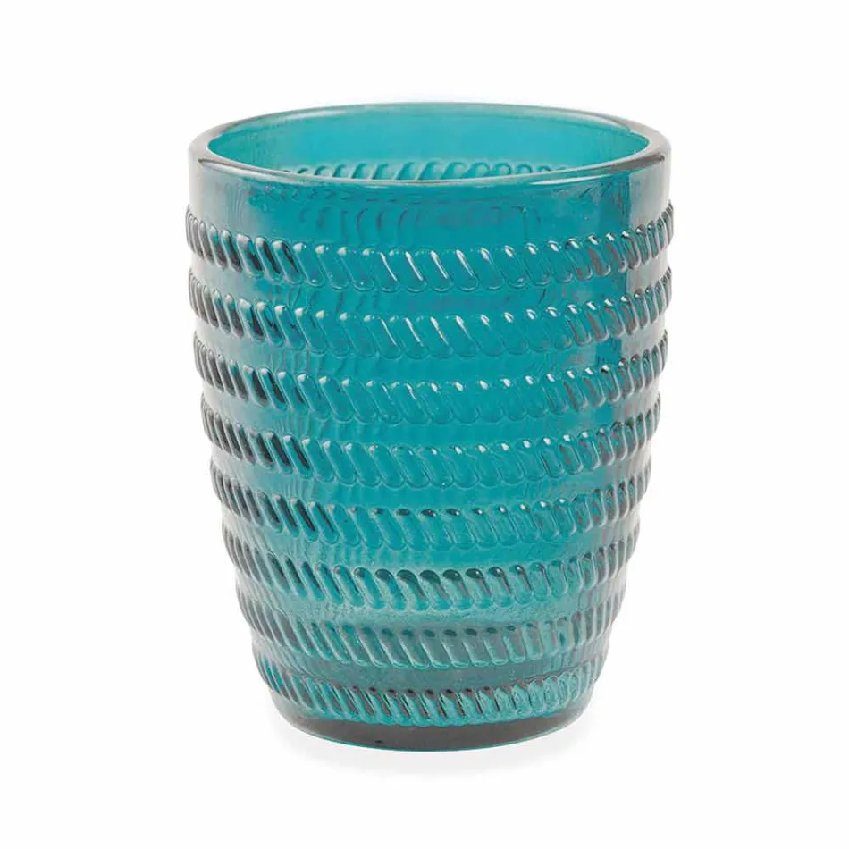 Moderne farbige Glas dekorierte Gläser, die Wasser 6 Stücke dienen - mischen Viadurini