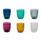 Moderne farbige Glas dekorierte Gläser, die Wasser 6 Stücke dienen - mischen Viadurini