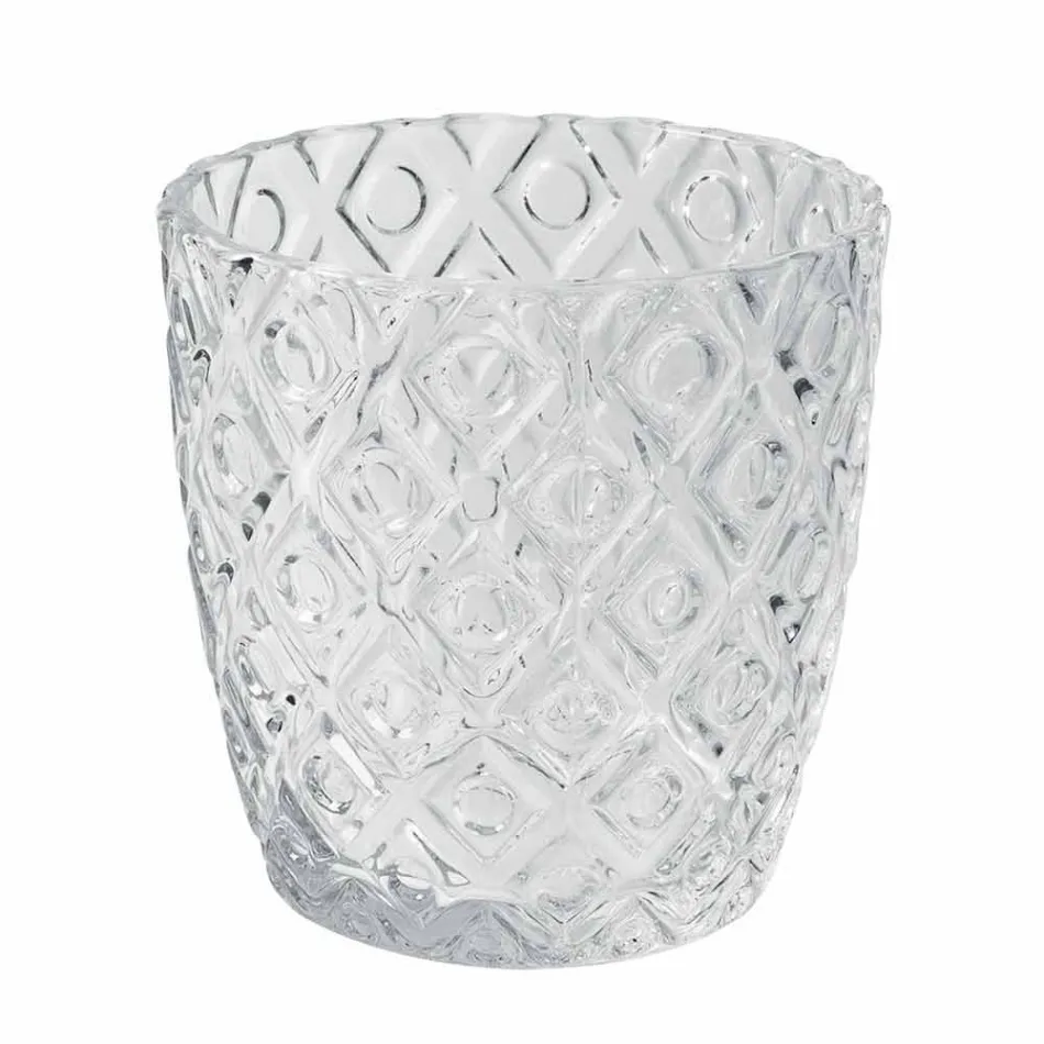 Dekorierte transparente Glasgläser, Modern Water Service 12 Stück - Mix Viadurini