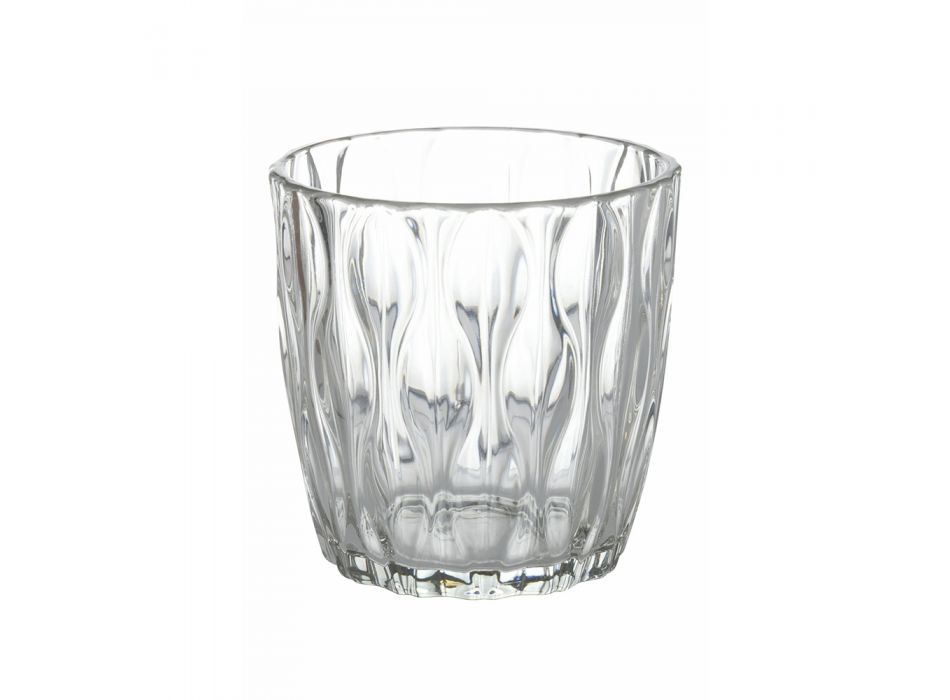 Transparente Glasgläser Dekoriertes Wasserservice 12 Stück - Ozuna Viadurini