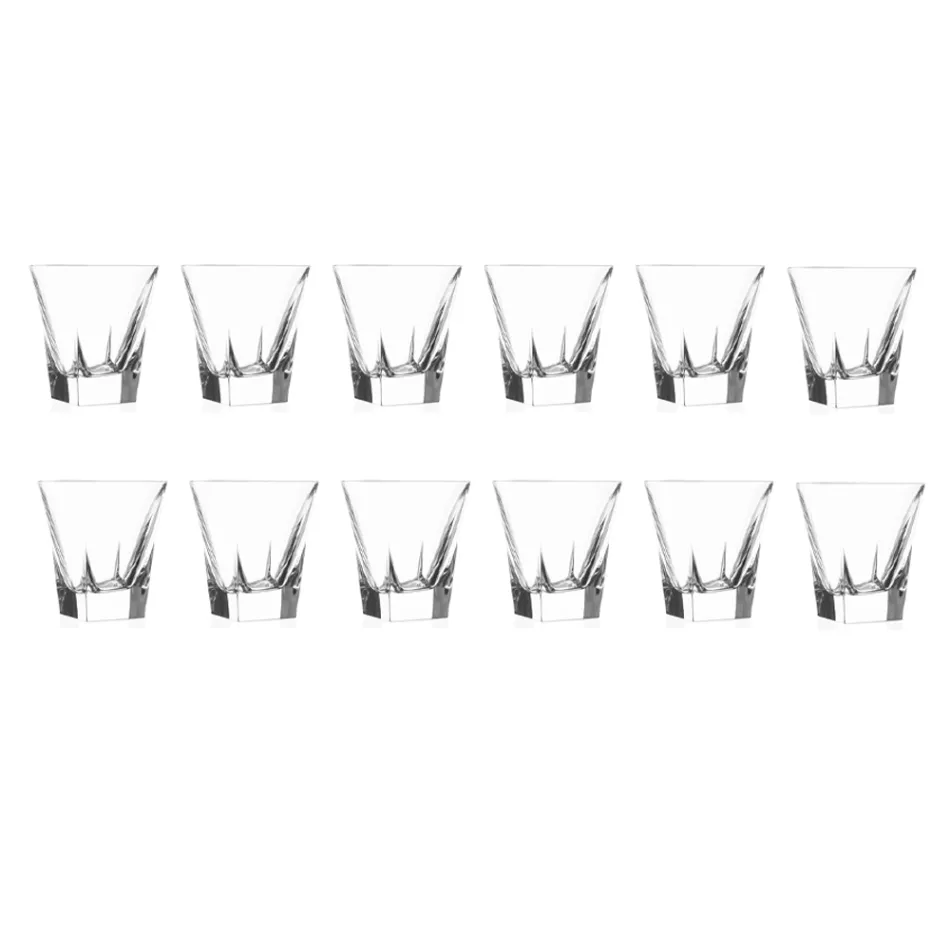 Tumbler Low Trinkgläser in Öko-farbigem Kristall 12 Stück - Amalgam Viadurini