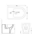 Modernes Design aus weißem Keramik-Bidet 54x35 cm, hergestellt in Italien Viadurini