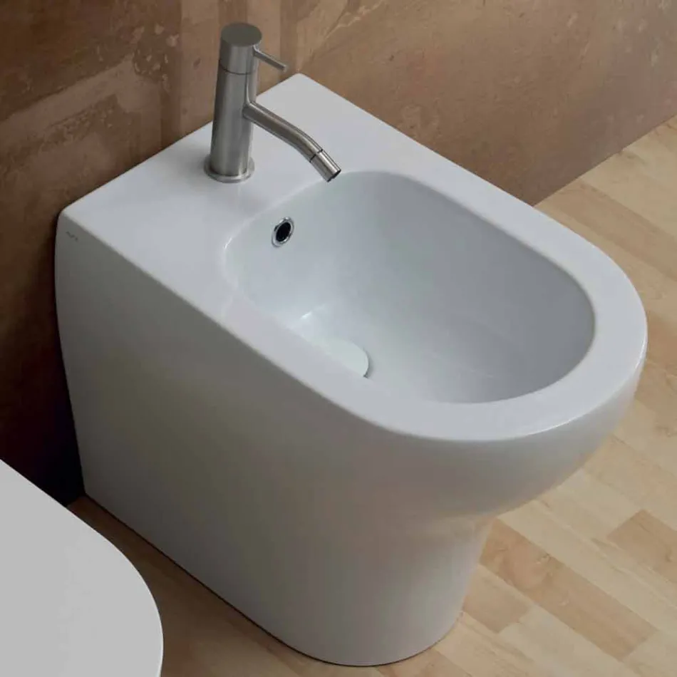 Modernes Design aus weißem Keramik-Bidet 54x35 cm, hergestellt in Italien Viadurini
