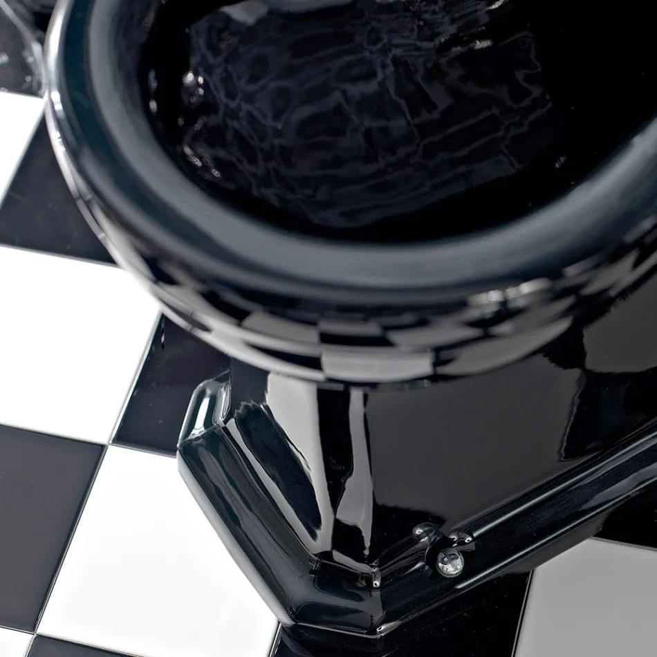 Vintage-Bidet mit weißem oder schwarzem Keramikboden, hergestellt in Italien – Marwa Viadurini