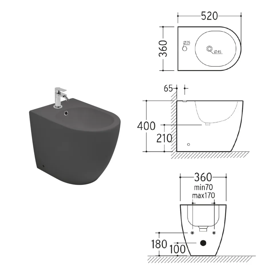 Aster Standbidet aus matter Keramik in zwei Farben und modernem Design Viadurini