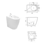 Standbidet mit einem Loch und randloser Technologie in weißer Keramik - Oleandro  Viadurini