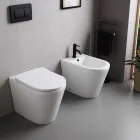 Salice Standbidet mit einem Hahnloch aus weißer Keramik in elegantem, modernem Design Viadurini