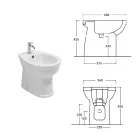 Stand-Bidet mit einem Hahnloch aus weißer Keramik in elegantem, modernem Design – Silica Viadurini