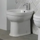 Stand-Bidet mit einem Hahnloch aus weißer Keramik in elegantem, modernem Design – Silica Viadurini