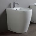 Einloch-Bidet mit versetztem Ablauf aus Keramik in modernem Design - Oleandro 