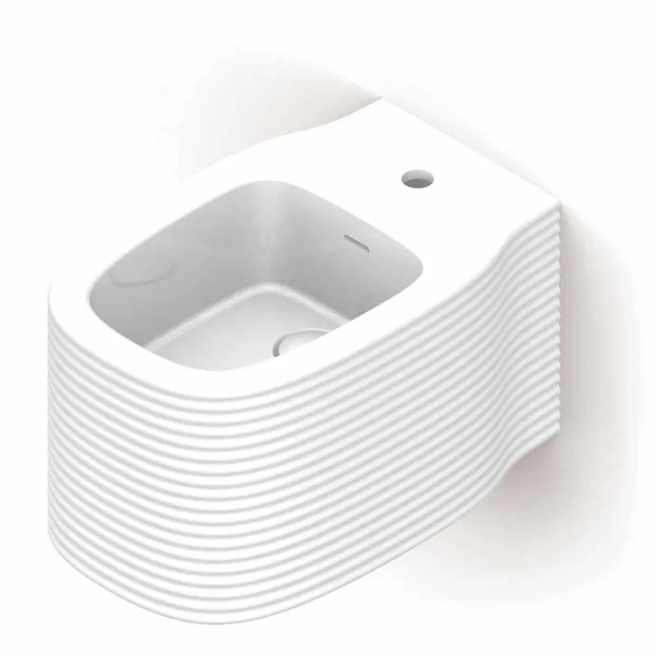 Hängendes Keramik-Bidet in modernem Design, hergestellt in Italien, Hamlet Viadurini