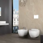 Aster – Wandhängendes Bidet aus robuster, weißer Keramik mit modernem Design Viadurini
