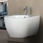 Aster – Wandhängendes Bidet aus robuster, weißer Keramik mit modernem Design Viadurini