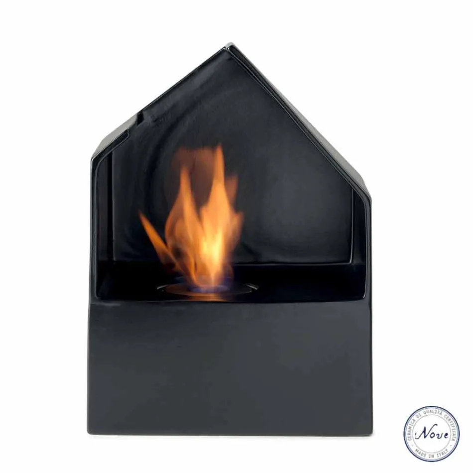 Biocamino Platte mit Keramik Bioethanol und Curtis Stahl Viadurini