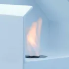 Biocamino Platte mit Keramik Bioethanol und Curtis Stahl Viadurini