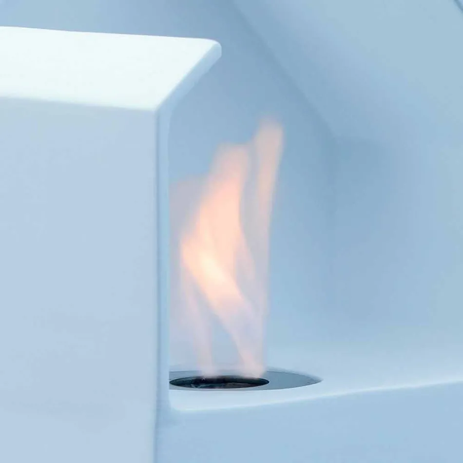 Biocamino Platte mit Keramik Bioethanol und Curtis Stahl Viadurini