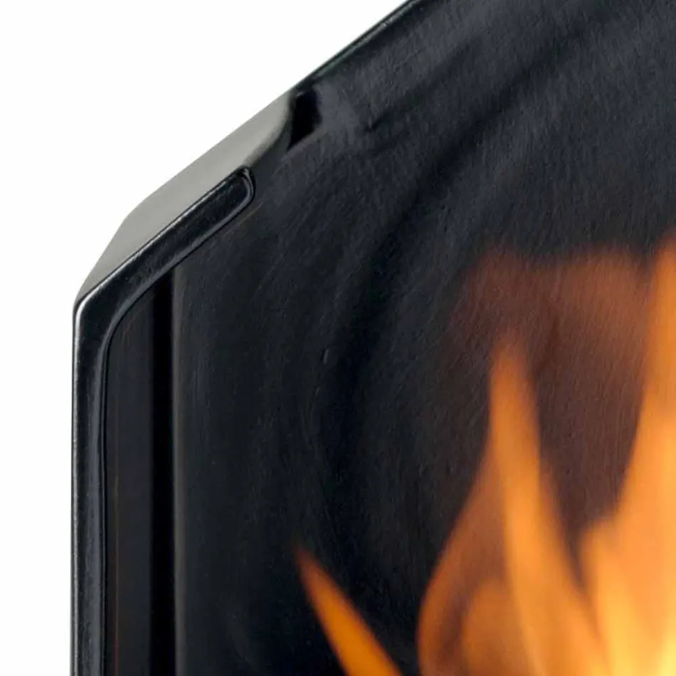 Biocamino Platte mit Keramik Bioethanol und Curtis Stahl Viadurini