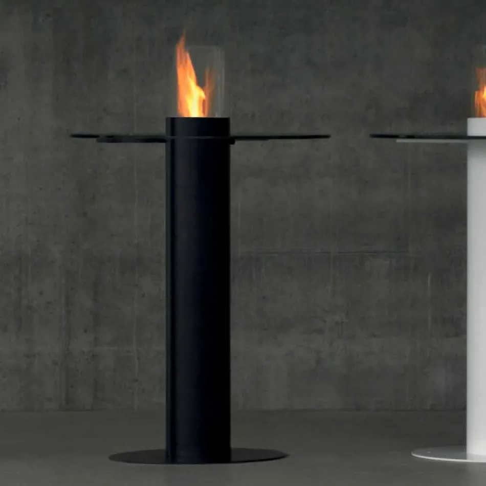 Biocamino Außen Bioethanol mit Glasplatte Dean-Tabelle Viadurini