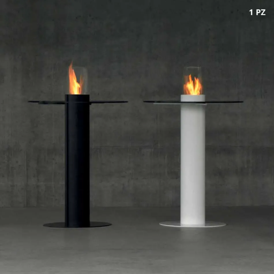 Biocamino Außen Bioethanol mit Glasplatte Dean-Tabelle Viadurini