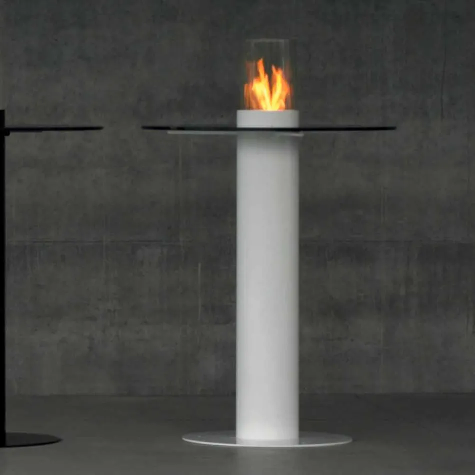 Biocamino Außen Bioethanol mit Glasplatte Dean-Tabelle Viadurini