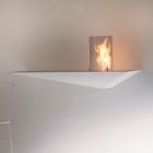 Biofireplace für modernes Design aus lackiertem Stahl und Glas - Malcolm Viadurini