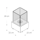Bio-Tischkamin aus gehärtetem Glas mit Sockel aus schwarzem Metall - Coriano Viadurini