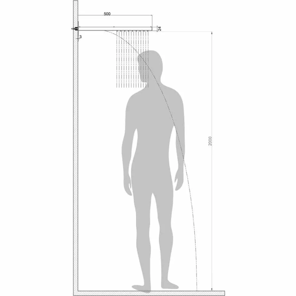 Bossini Manhattan Duschkopf aus Edelstahl mit zwei Jets Viadurini
