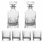 Flasche und Gläser für Luxus-Whisky aus ökologischem Kristall 6 Stück - Arrhythmie Viadurini