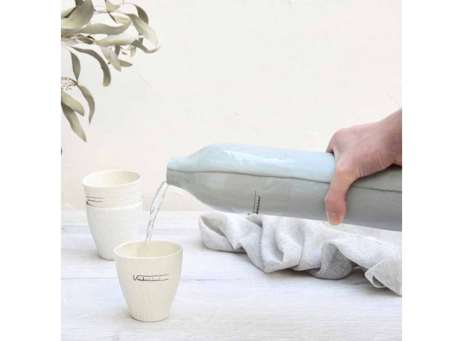 Luxus Design Weiß und Grau Porzellanflaschen 2 Unikate - Arcivero Viadurini