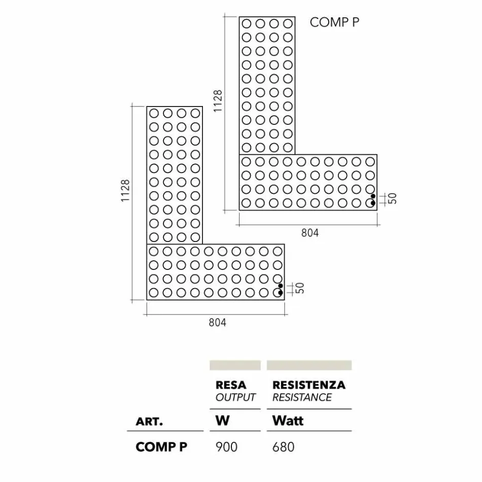 Brick Heizkörper Hydraulik lego hergestellt in Italien von Scirocco H Viadurini