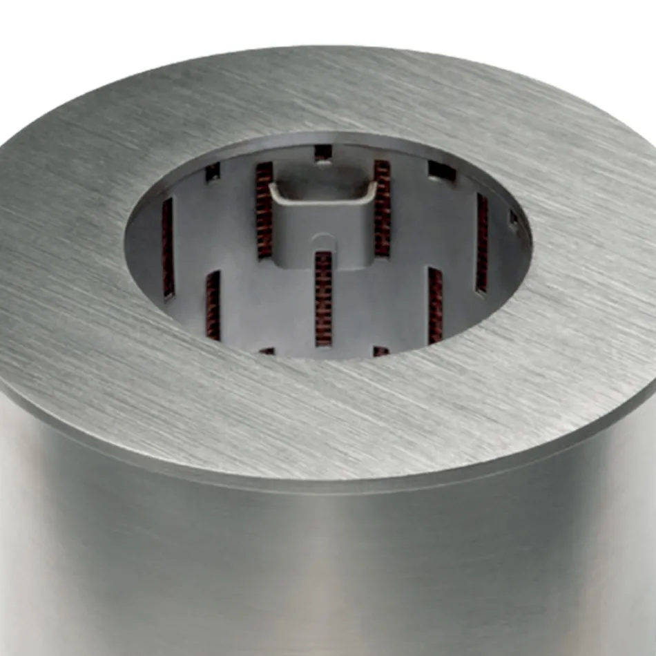 Rundbrenner aus satiniertem Stahl für Bioethanol-Kamin - Griff12 Viadurini