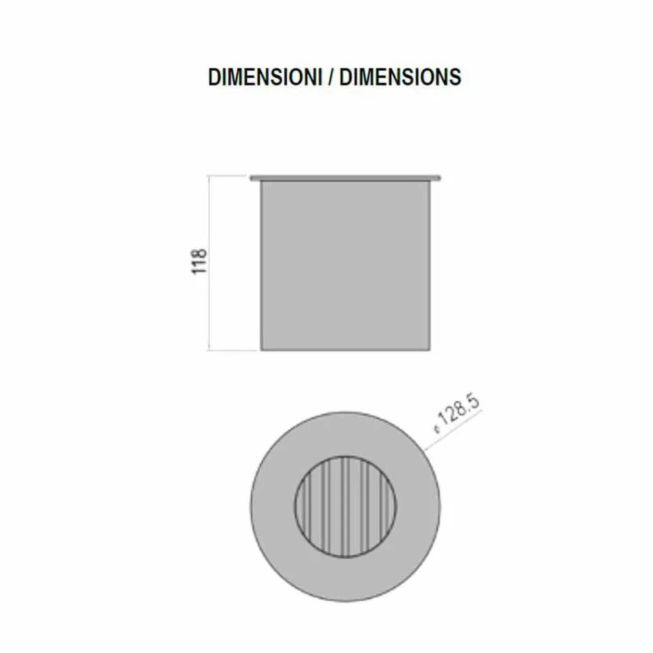Rundbrenner aus satiniertem Stahl für Bioethanol-Kamin - Griff12 Viadurini