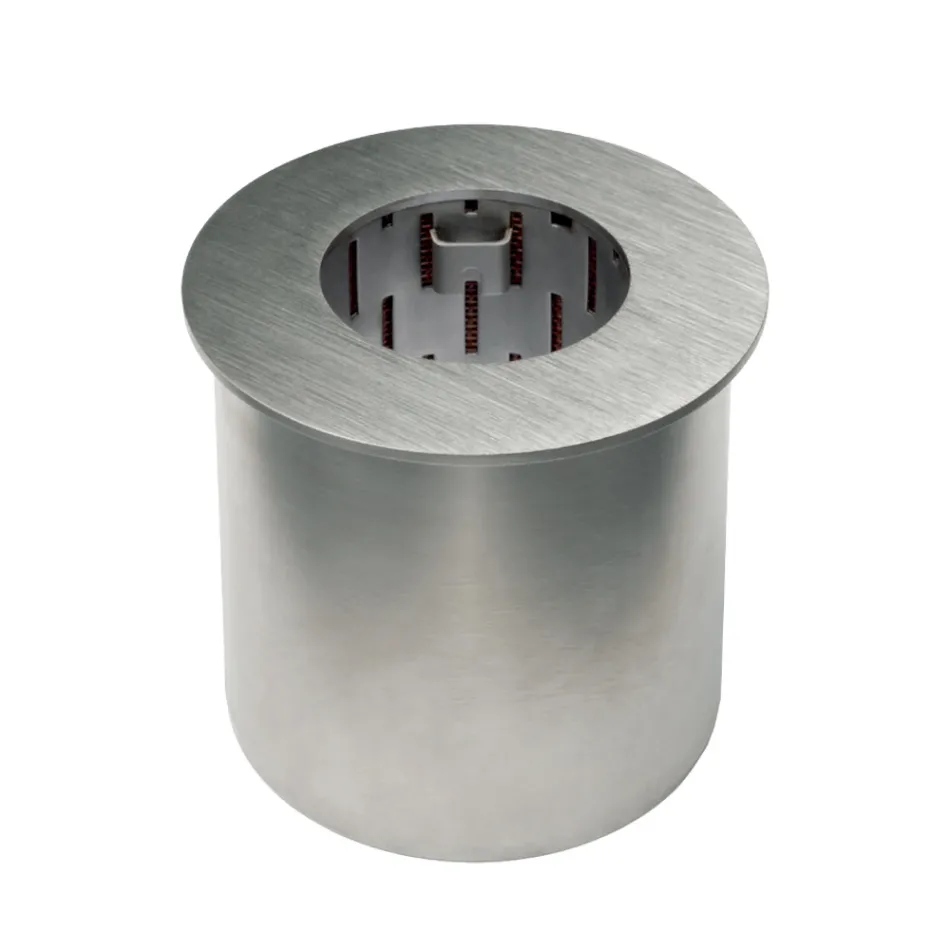 Rundbrenner aus satiniertem Stahl für Bioethanol-Kamin - Griff12 Viadurini