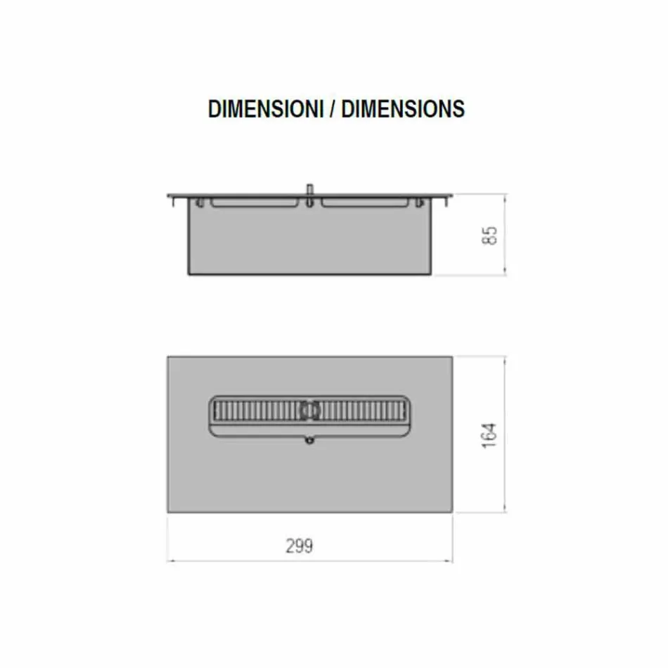 Linearer Handbrenner aus Edelstahl für Bioethanol-Kamin - Brandon Viadurini