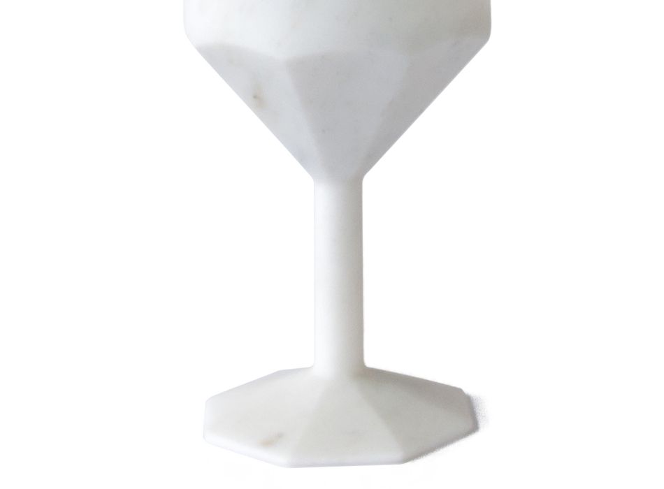 Cocktailglas aus italienischem Luxus Satin Carrara White Marmor - Lab Viadurini