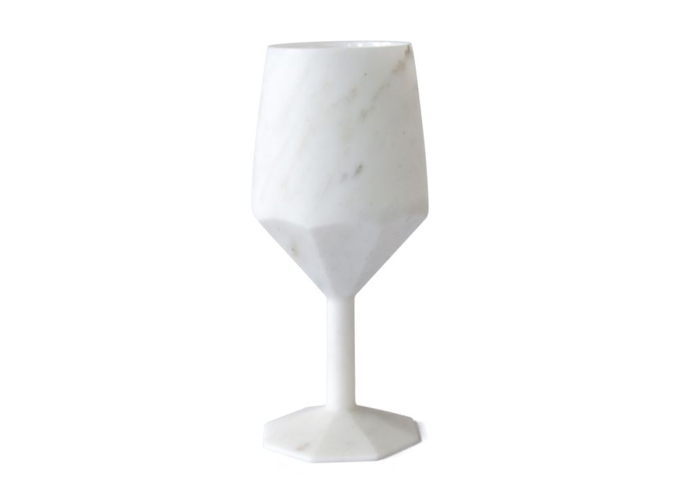 Cocktailglas aus italienischem Luxus Satin Carrara White Marmor - Lab Viadurini