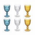 Farbige Glasbecher aus Relief verziertem Glas, 12 Stück - Angers