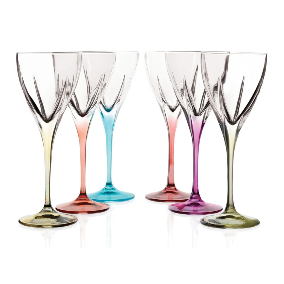 Likörgläser in farbigem oder transparentem Öko-Kristall 12 Stück - Amalgam Viadurini