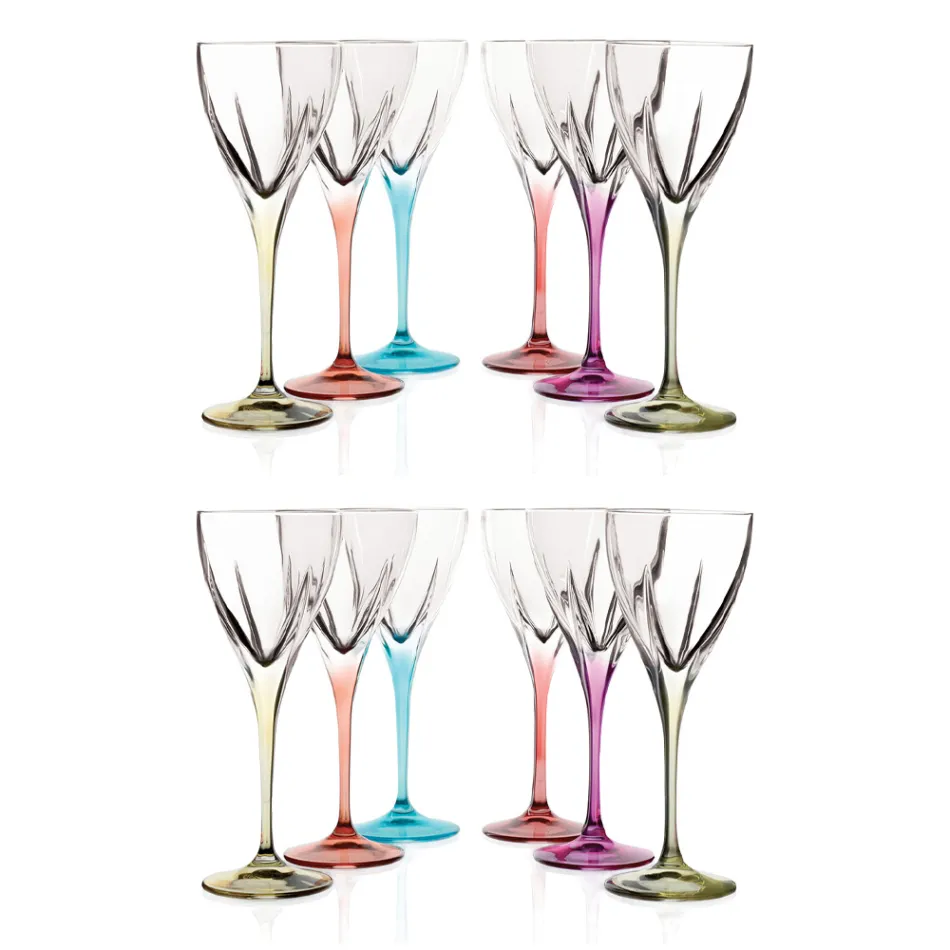 Likörgläser in farbigem oder transparentem Öko-Kristall 12 Stück - Amalgam Viadurini