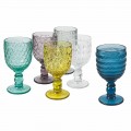 Farbige Glas dekorierte Becher Wasser oder Wein Service 12 Stück - Mix