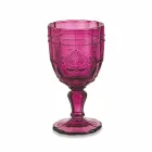 Farbige Weinkelche aus Glas mit Arabescato-Dekoration, 12-teiliger Service - Schraube Viadurini