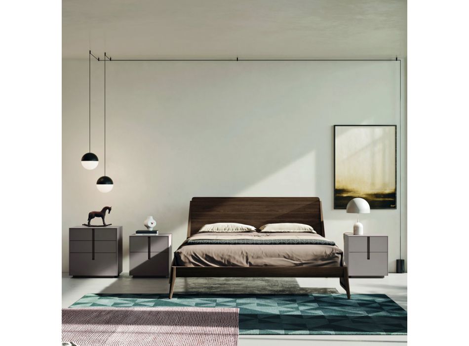 Komplettes Schlafzimmer mit 5 Elementen im modernen Stil Made in Italy - Savanna Viadurini