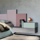 Komplettes Schlafzimmer mit 5 Elementen Made in Italy Hohe Qualität - Quarz Viadurini