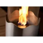 Bioethanol-Kamin mit Edelstahl-Tisch und Glas Leon, made in Italy Viadurini