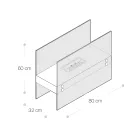 Bioethanol-Bodenkamin aus weißem Metall und gehärtetem Glas – Timon Viadurini