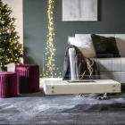 Bioethanol-Bodenkamin aus weißem Metall und gehärtetem Glas – Timon Viadurini