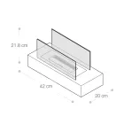 Bioethanol-Tischkamin aus gehärtetem Glas und schwarzem Metall - Fiandre Viadurini