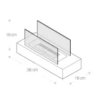 Bioethanol-Tischkamin aus gehärtetem Glas und Metall – Silber Viadurini